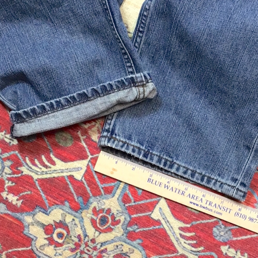 Men’s Levi’s 514 Straight Leg 💯% Cotton Zip Front 33 X 32 Denim Blue Jeans - Picture 9 of 11